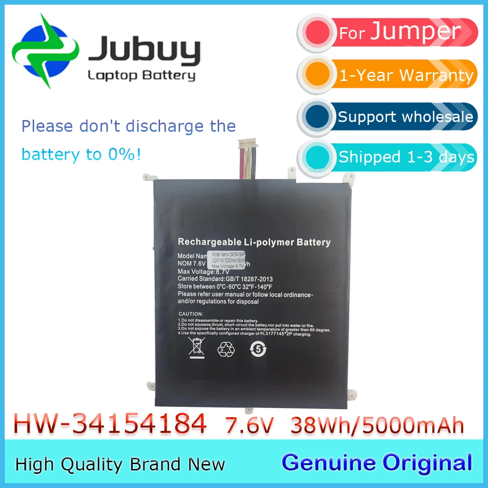 HW- 34154184 Оригинальный аккумулятор для ноутбука 7 6 В 38 Втч Chuwi Aerobook G139 CWI528 CWI547 CWI510 П