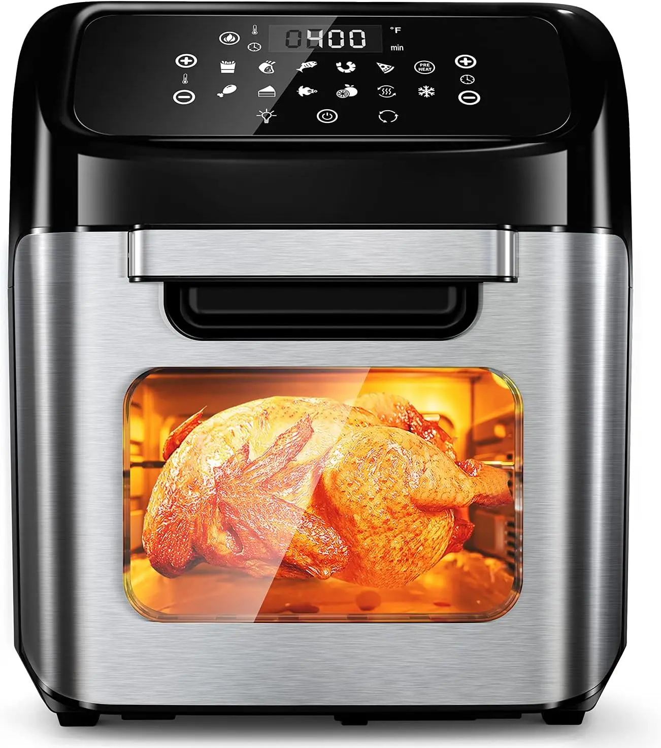 

Fryer, 12 L (12.7 qt) Air fryer Oven with Rotisserie Function, 10 in 1 Hot Oven with 8 Cooking Accessories and Recipe, 1700W Ai