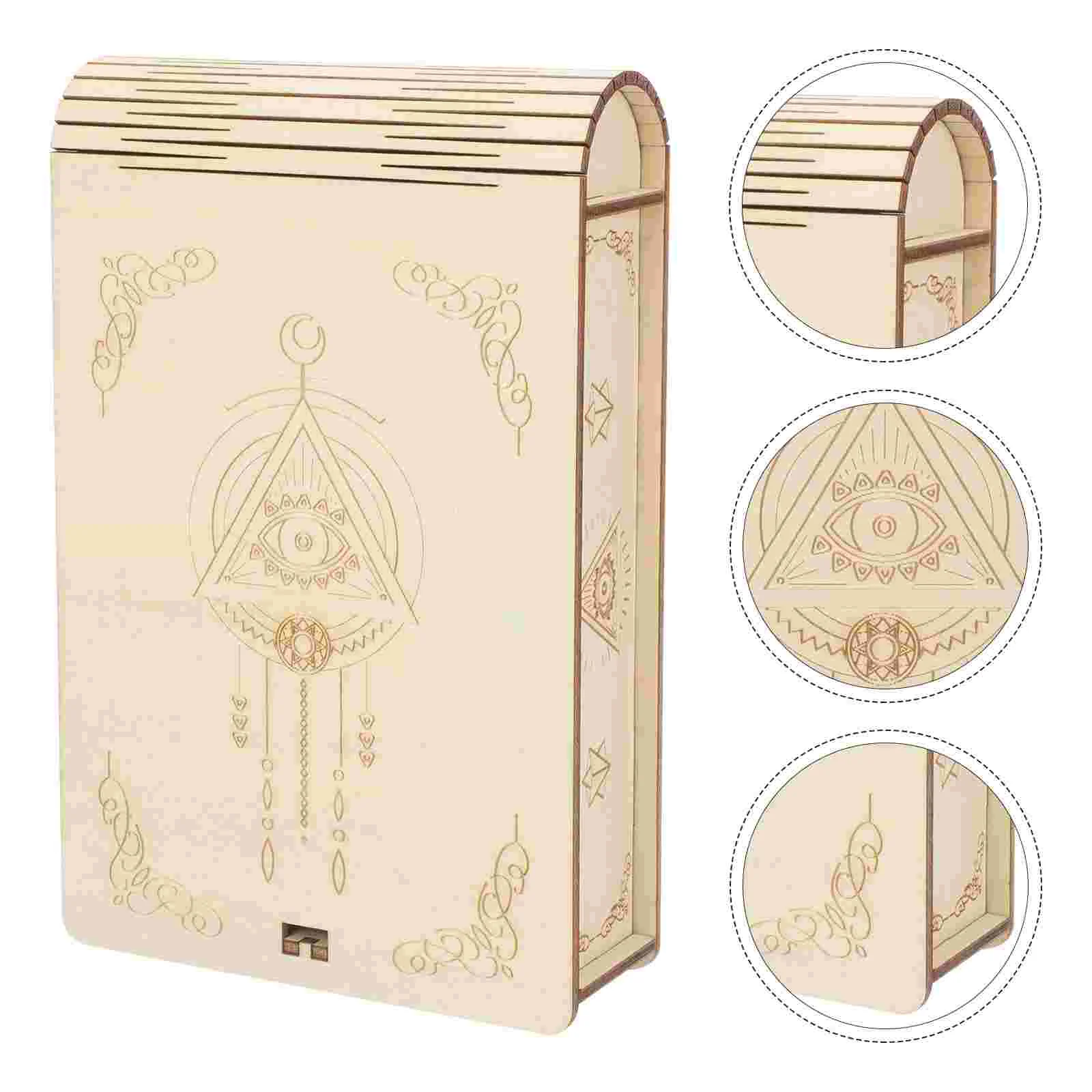 

Box Tarotstorage Holder Treasure Case Woodendeck Jewelry Bins Largeplaying Organizer Decorativecontainer Wood Keepsake Cigar