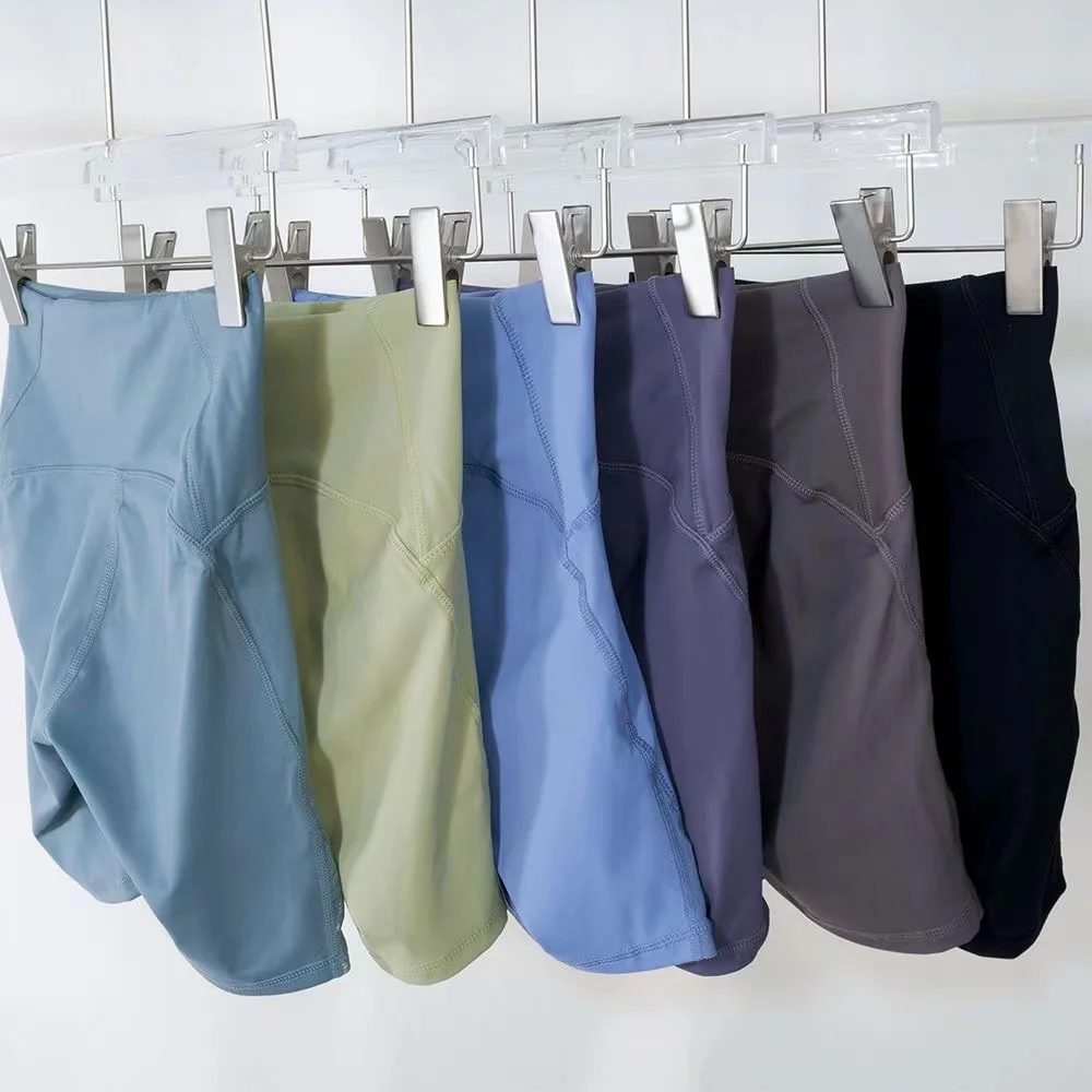 Summer New Lulu Product High Waist Butt Lifting Sports Shorts Tight Fitness Pants Quick Dry Training Running Yoga Pants Leggings