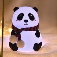 silicone mini panda light usb charger cartoon night light children girl gift atmosphere light room decorative light