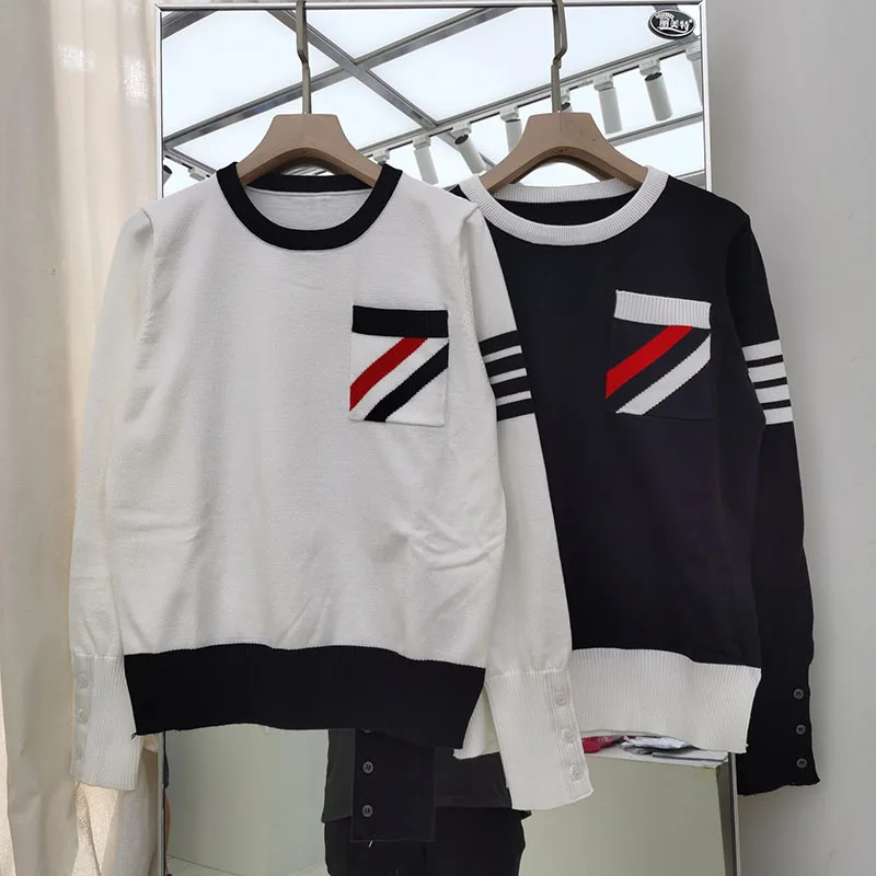 

Вязаный Свитер Оверсайз, повседневные Джемперы в полоску, зимние белые пуловеры, укороченные топы, Свитер Оверсайз Y2k Кофта