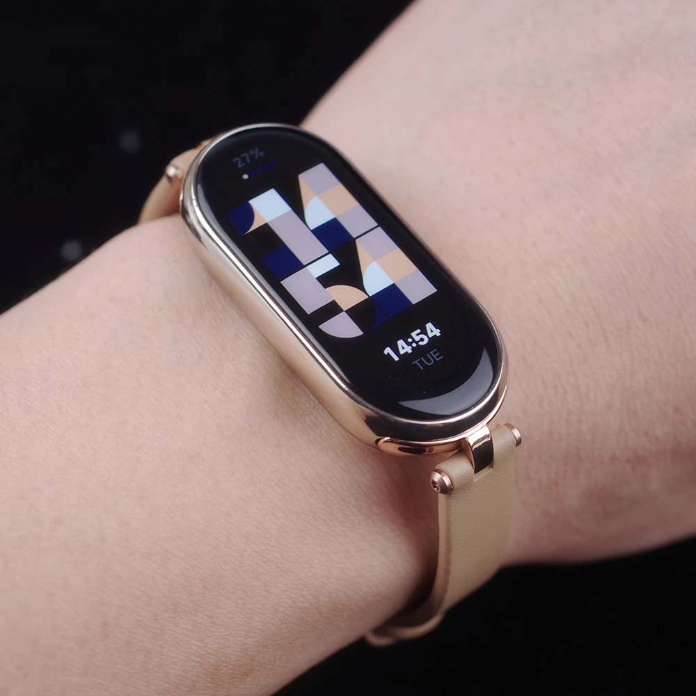 Фото Ремешок для Mi Band 10 9 8 7 6 5 Умный ремешок для часов Xiao Mi Smart Band 9 Ремешок Mi Band 8 Кожаный браслет Mi Band 7 Correa №5
