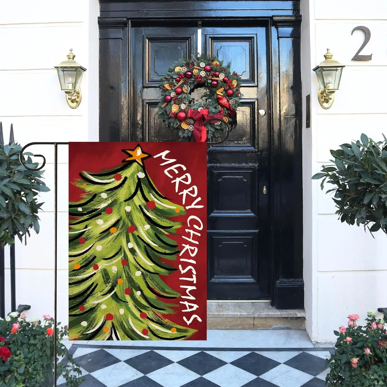 HOMFREEST С Рождеством Садовый Флаг 12x18 дюймов Двусторонний Рождественский Красный