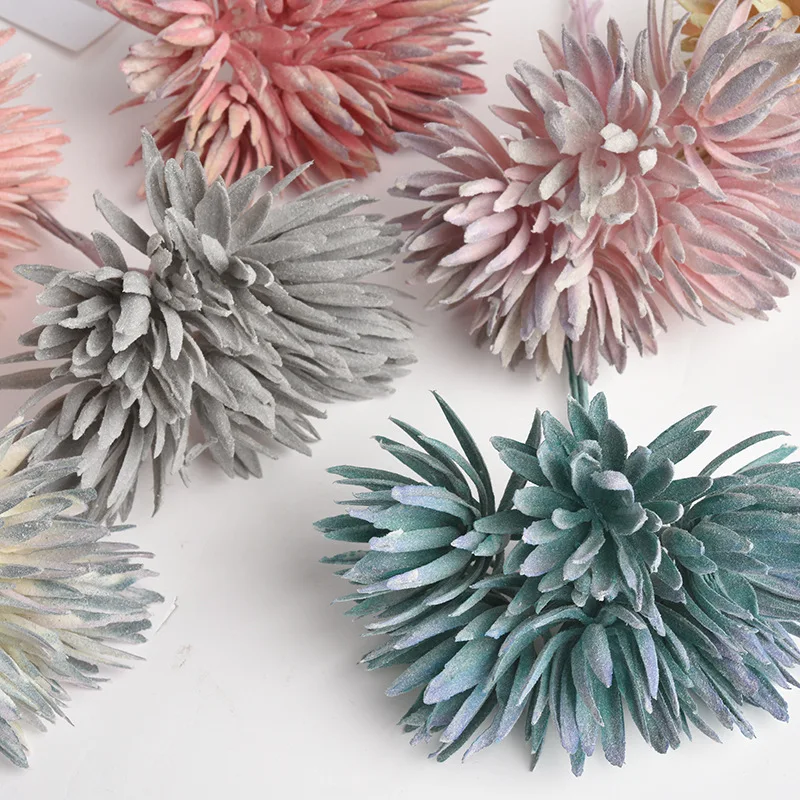 

1Pcs Artificial Flowers Pine Grass Flower Wedding Party Decoration High Quality DIY Craft Scrapbook Fake Flowers Christmas Decor