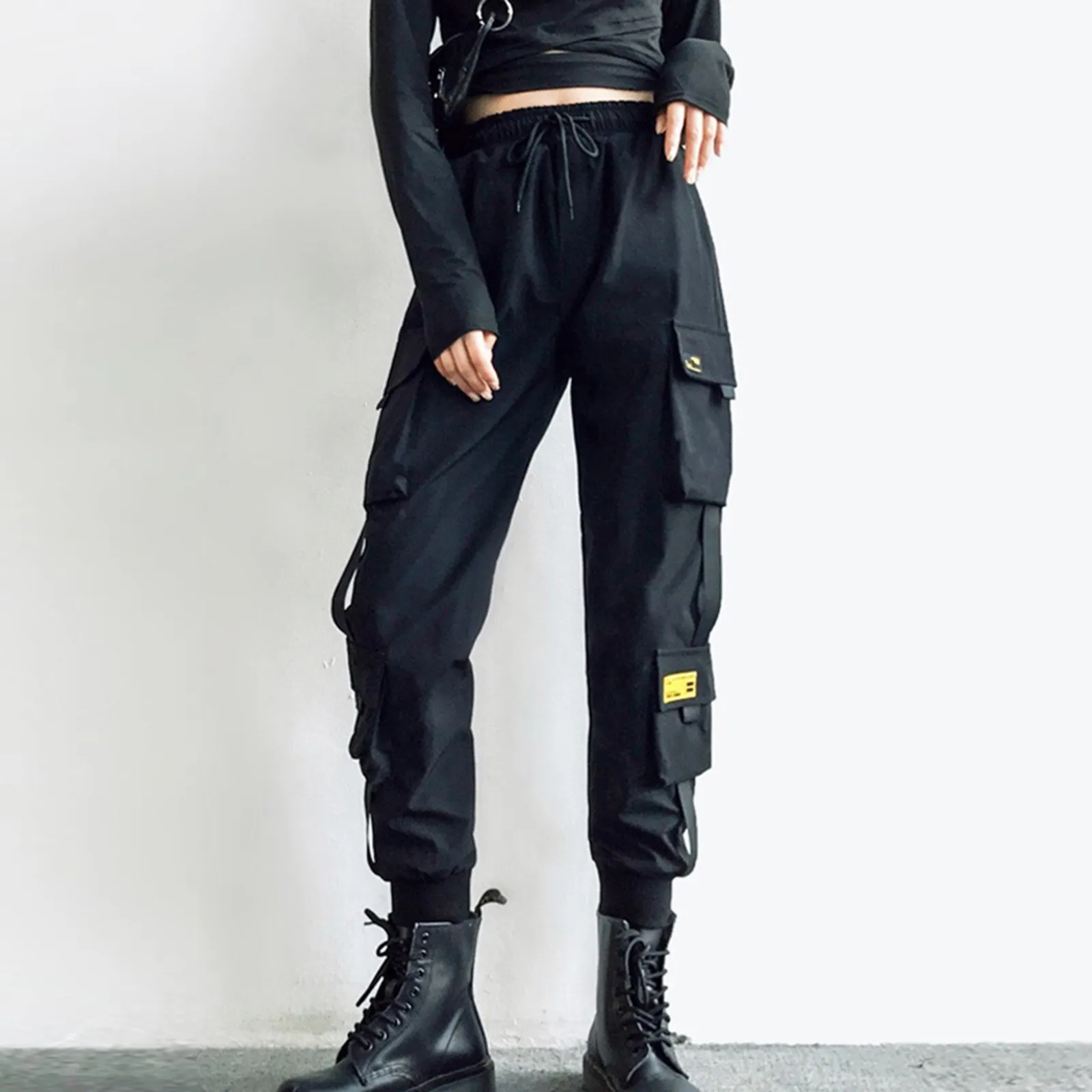 

Женские Модные свободные спортивные рабочие шаровары с высокой талией, брюки-карго, уличная одежда