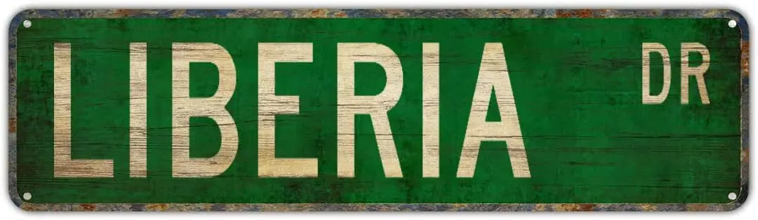 Уличный знак в стиле Либерии подарок виде сувенир настенный винтажном