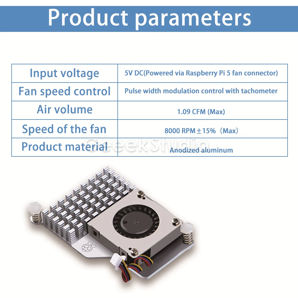 Raspberry Pi 5 Вентилятор охлаждения официальный активный кулер алюминиевый радиатор
