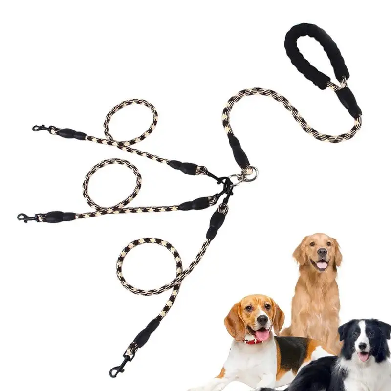 

Поводок для собак 3-в-1, поводок для собак с несколькими поводками, разветвитель для собак, поводок для собак с 360 поворотным устройством и подкладкой