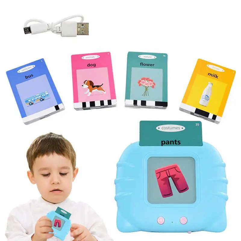 

USB перезаряжаемые детские флэш-карты с 224 флэш-игрушками, дошкольные игрушки Монтессори для раннего развития детей