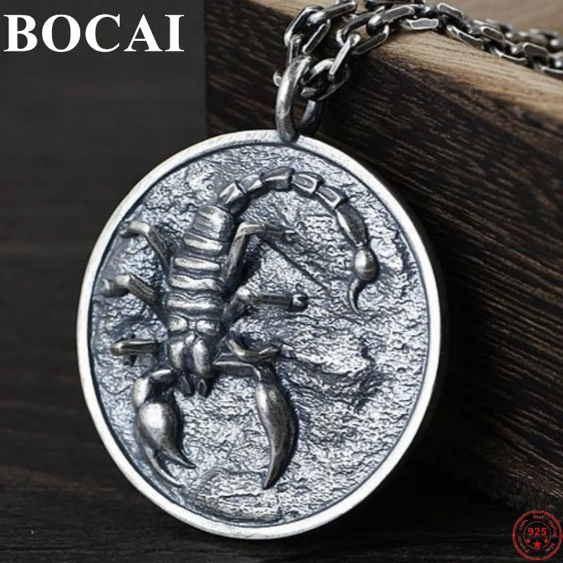 BOCAI S925 Подвески из стерлингового серебра для мужчин и женщин новая мода круглый