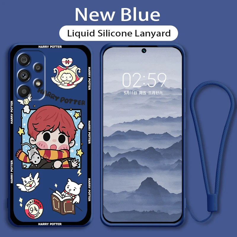 

Phone Case For Samsung A73 A53 A33 A52 A32 A23 A22 A71 A51 A21S A03S A50 A30 5G Harries Wand Potters Cartoon Liquid Rope Cover