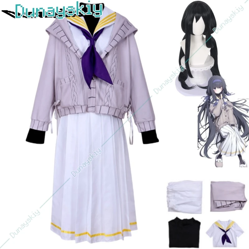 Костюм для косплея Kozeki Ui из аниме игры Синий архив парик с капюшоном пальто JK