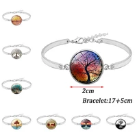 new fashion tree of life adjustable gemstone bracelet for women chic wishing tree glass design bracelet jewelry for girls lover