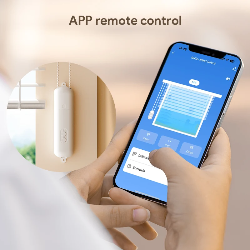 Фото ORYZIC Tuya Bluetooth-контроллер для рулонных штор и жалюзи, умный мотор для штор с голосовым управлением через Alexa и Google Home через хаб №5