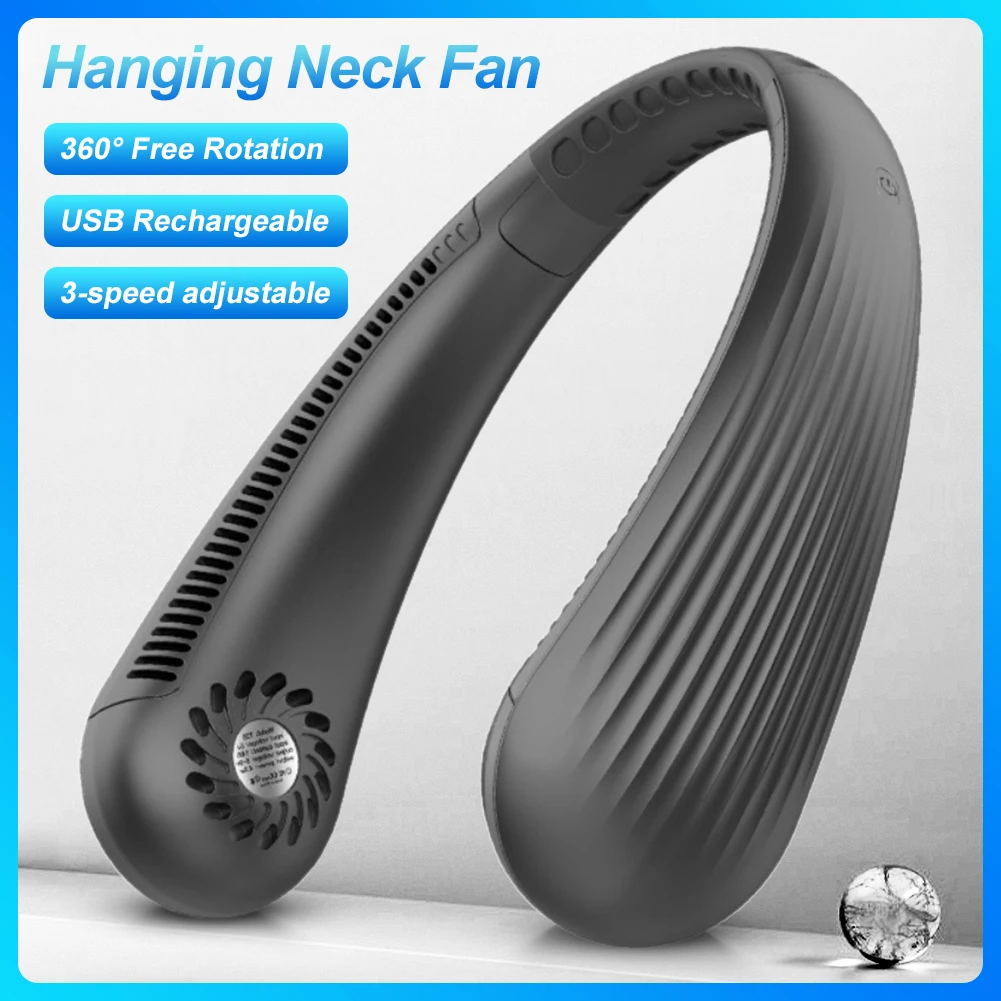 

Mini Bladeless Fan Hanging Neck Leafless Fan USB Rechargeable Fan Mute Sports Fans For Home Outdoor Portable Fans 3000mAh