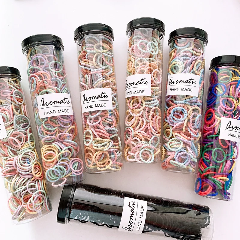 

300pcs/box Mini Candy Color Hairband for Baby Girl Small High Elasticity Braid Hair Band Baby Girl Hair Accessories Baby Stuff