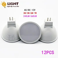12pcs led spotlight mr16 gu5 3 low pressure acdc 12v 3w 5w 6w 7w light angle 120 degrees warm white day light led light lamp
