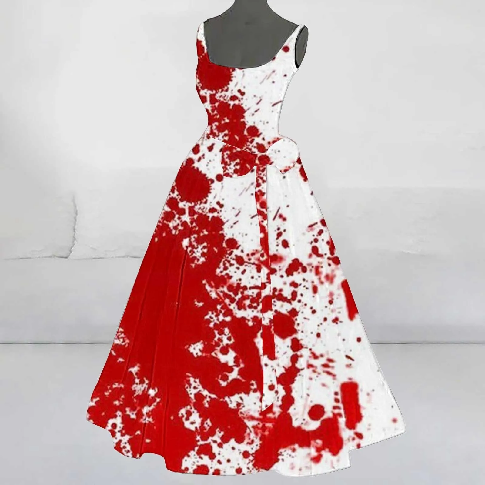 Красный готический костюм ужасов с кровью и призраком на Хэллоуин тыквы 3D