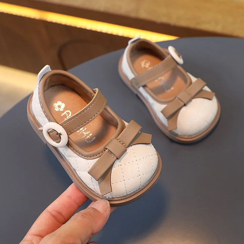

Children Girls Casual Shoes Shallow Bow Korean Style Flat Free Shipping Classic Hook & Loop Kids Non-slip Baby First Walker Shoe