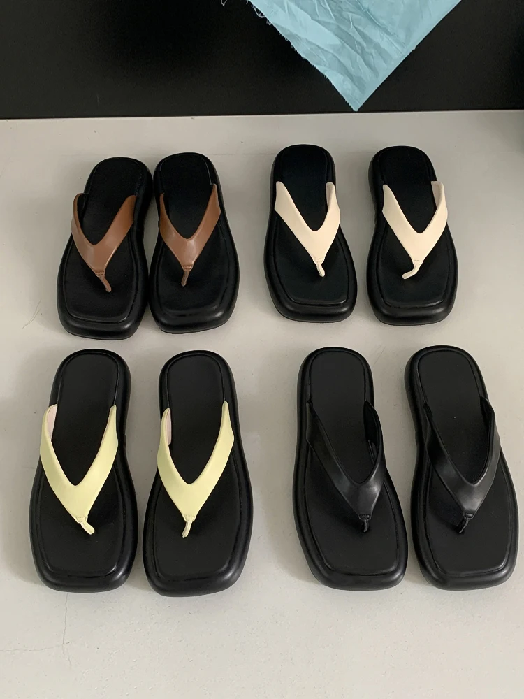 

Сланцы женские резиновые, шлепанцы для дома, пляжная обувь на платформе, низкие лоферы, для летнего сезона