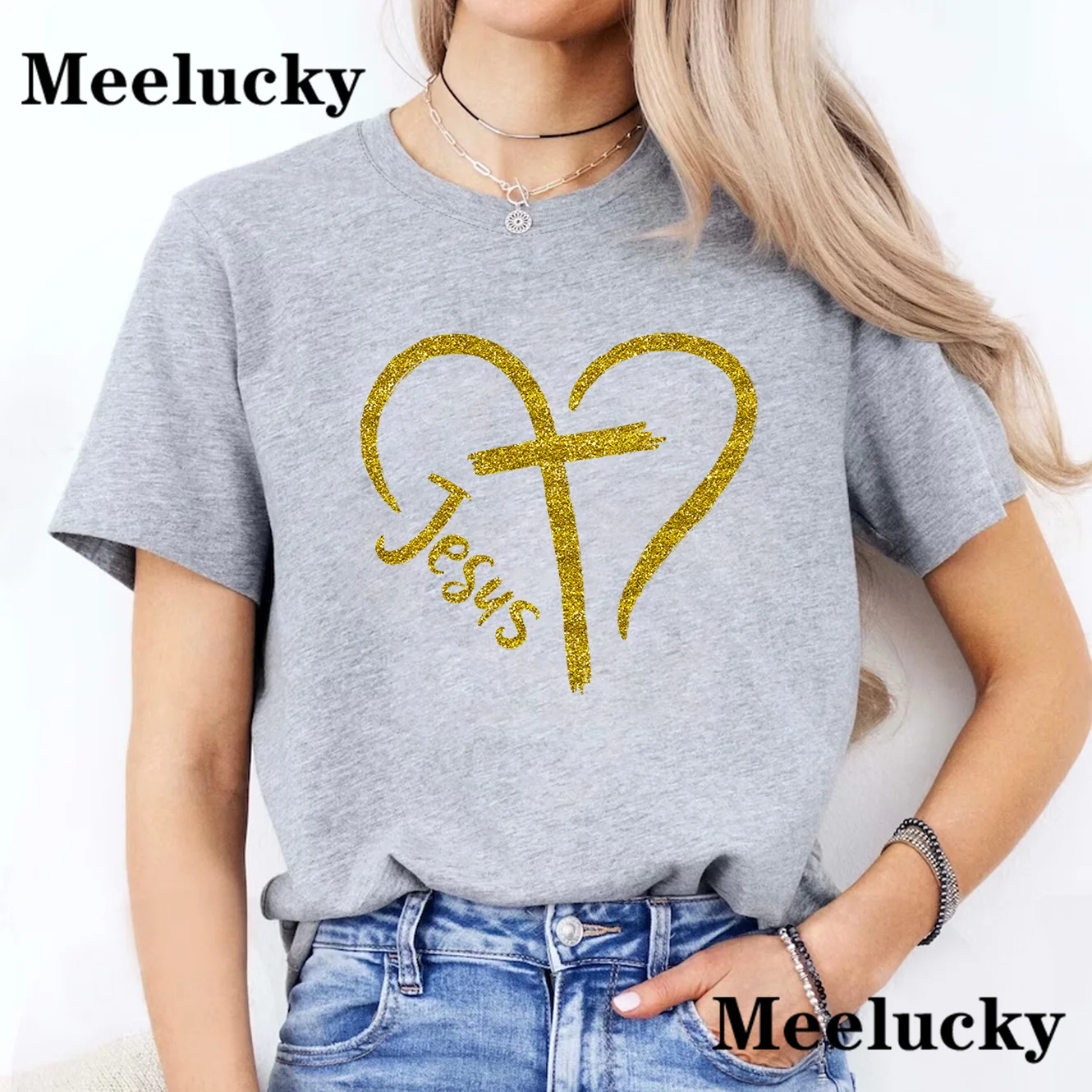 Esus Cross Heart Christianity женские летние повседневные футболки для женщин и девочек