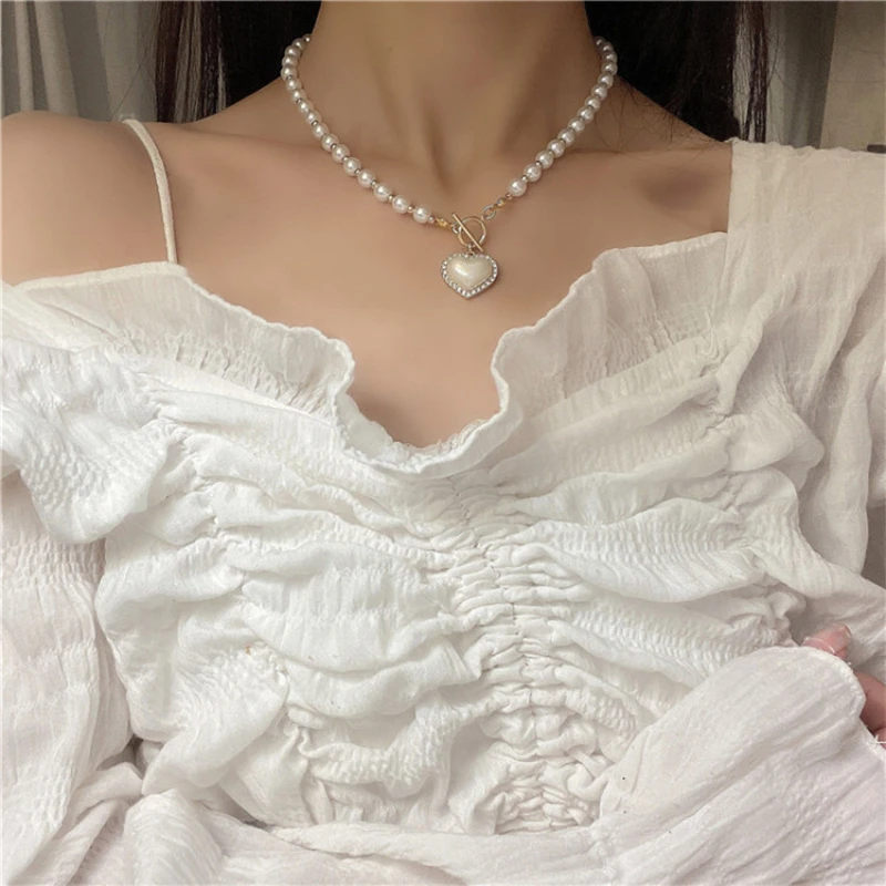 Новые модные ожерелья для женщин винтажное жемчужное ожерелье корейский