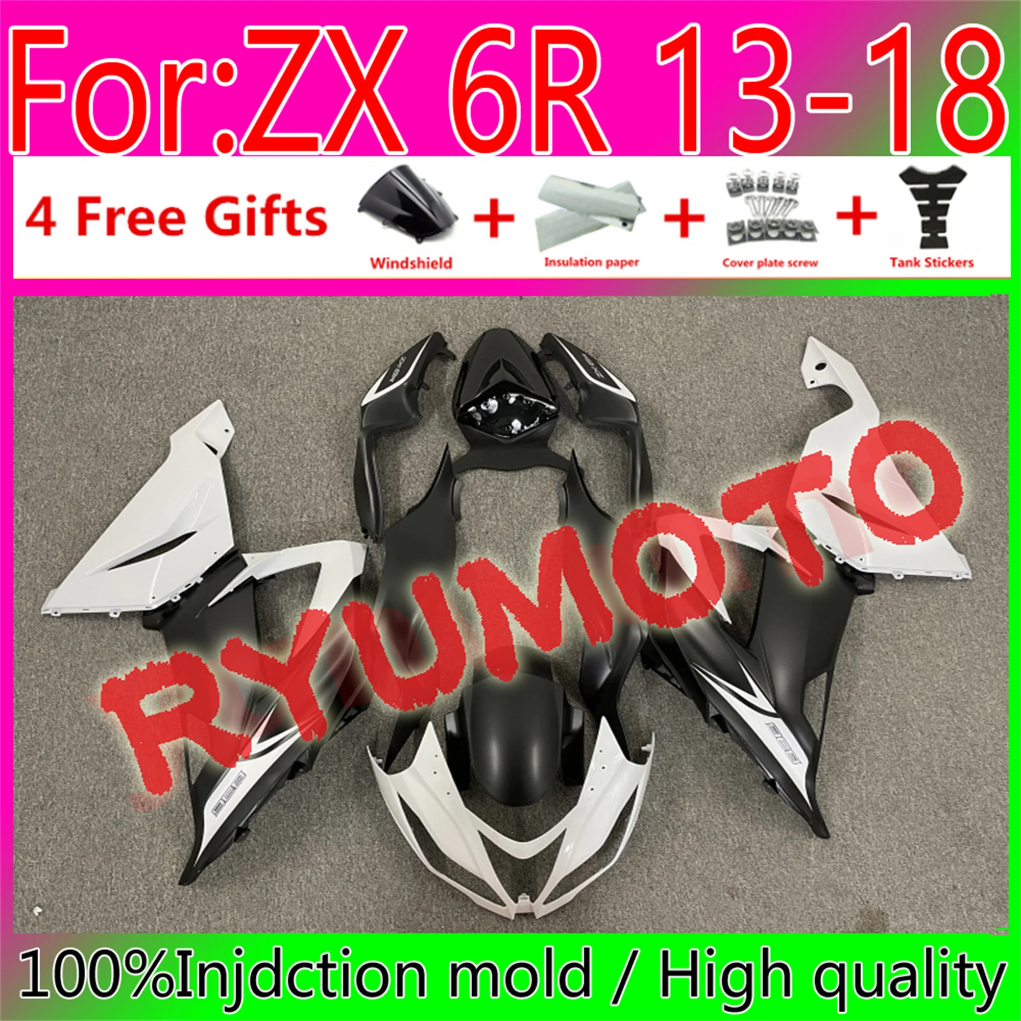 

Новый комплект обтекателей для мотоцикла ABS, подходит для Kawasaki Ninja ZX6R 636 2013 2014 2015 ZX-6R 13 14 15 16 17 18 обтекатель