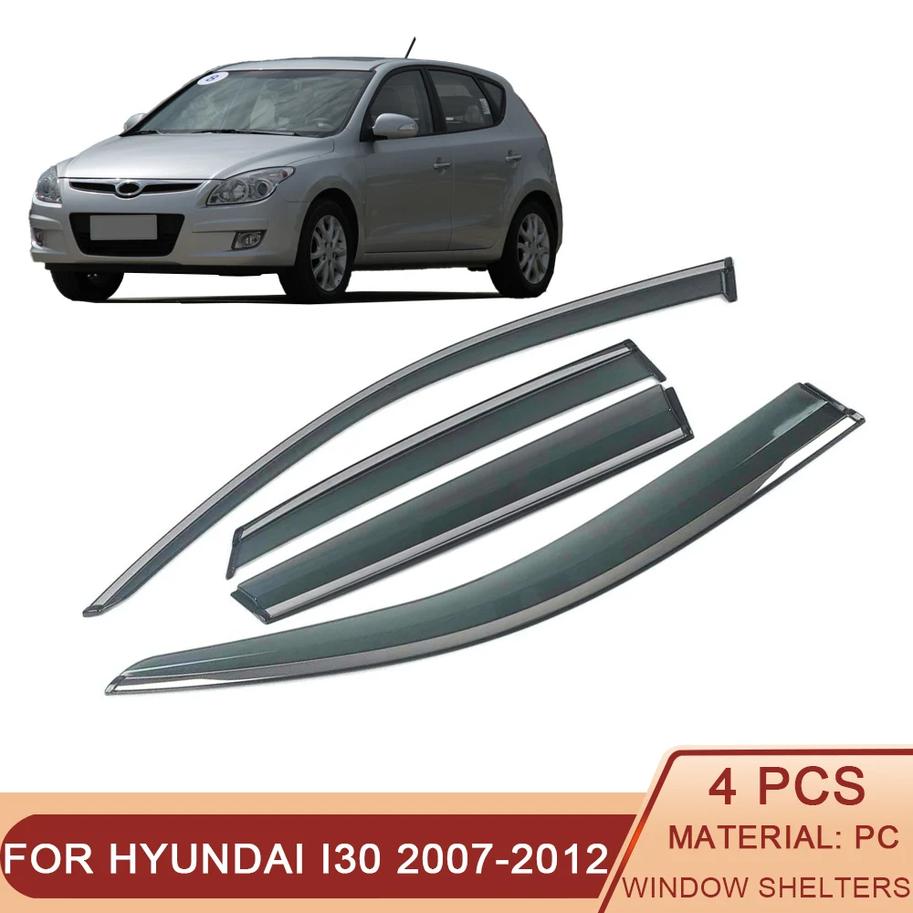 

For HYUNDAI I30 FD Hatchback 2007-2012 Car Window Sun Rain Shade Visors Shield Shelter Protector Cover Trim Frame Sticker