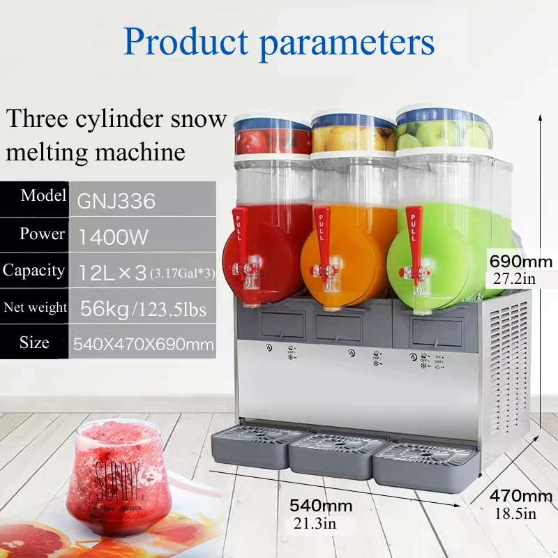 Коммерческий 3 * 12L мороженое Лоскутная Сода Pupi фрукты снежные бюстгальтеры