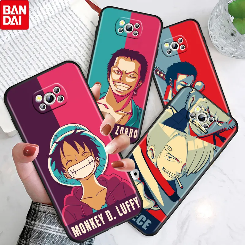 

One Piece Cute Cartoon For Xiaomi Poco X3 NFC F3 GT M4 M3 M2 F2 F1 C3 X2 Pro Silicone Soft TPU Black Phone Case Funda Coque Capa