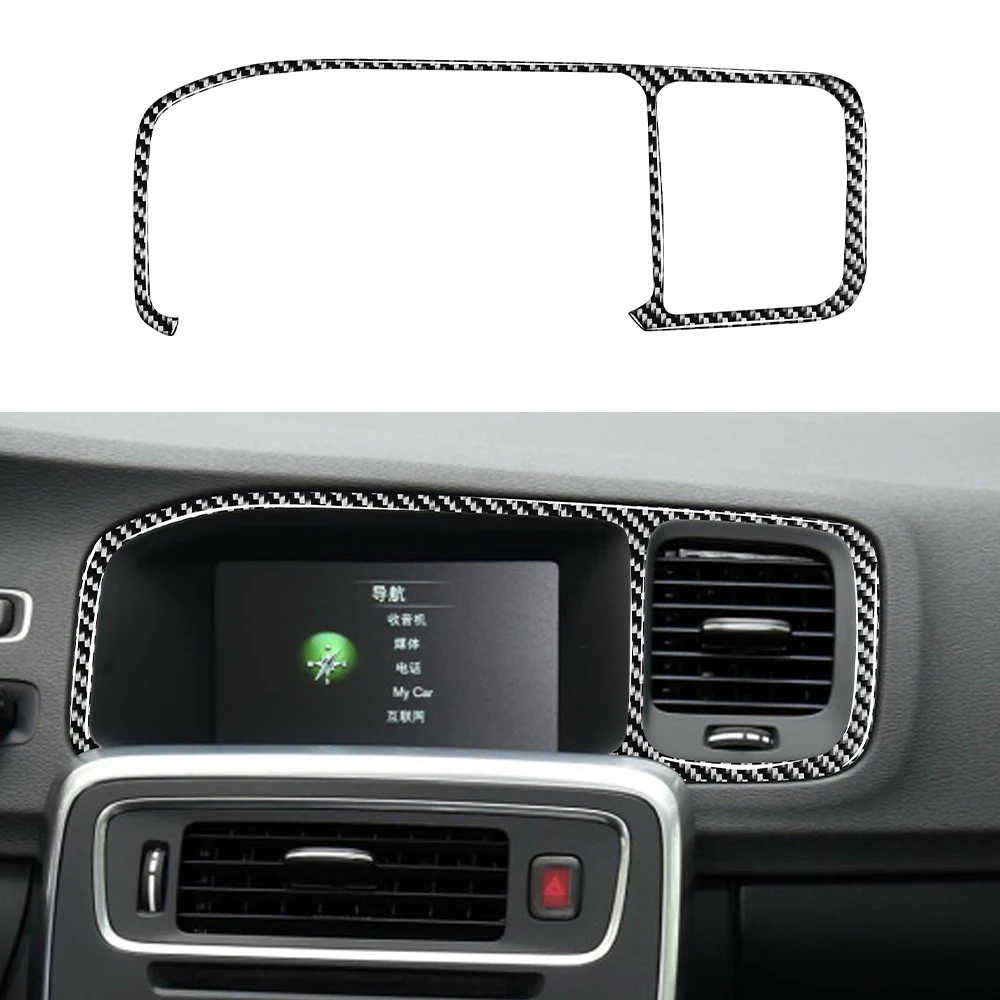 

Для Volvo S60 V60 2010-2017 навигация GPS рамка декоративная крышка отделка наклейка Аксессуары для салона автомобиля углеродное волокно