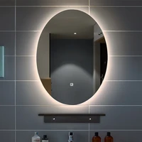 makeup bathroom mirror smart large shower shaving anti fog mirrors backlight touch aesthetic oval espejo pared bathroom decor