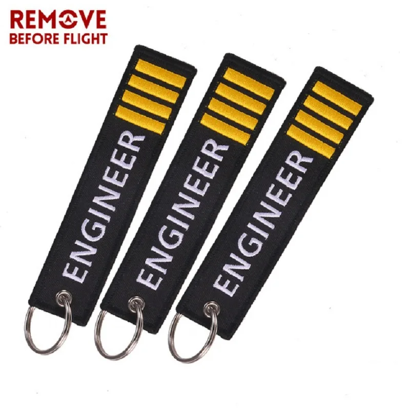 

10pcs/lot emboridery letter engineer keychain fashion engineer key ring