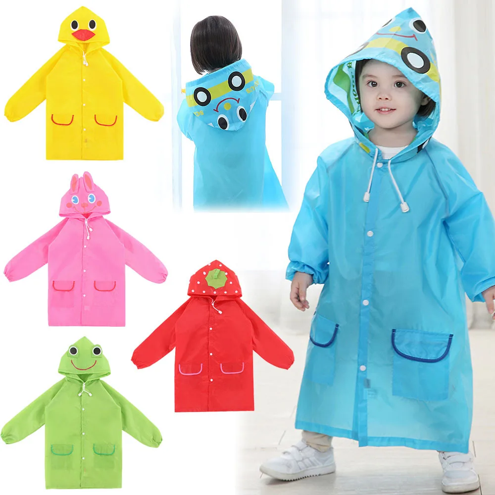 

1PC Kids Cartoon Rain Coat Cute Children Raincoat Rainwear/ Rainsuit, Kids Funny Waterproof Animal Raincoat Student Poncho
