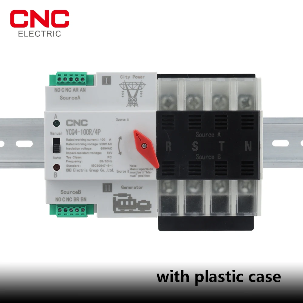 CNC ATS 220V PC Dual Power Automatic Transfer Switch 63A/100A Household Power Transfer Switch 50/60Hz