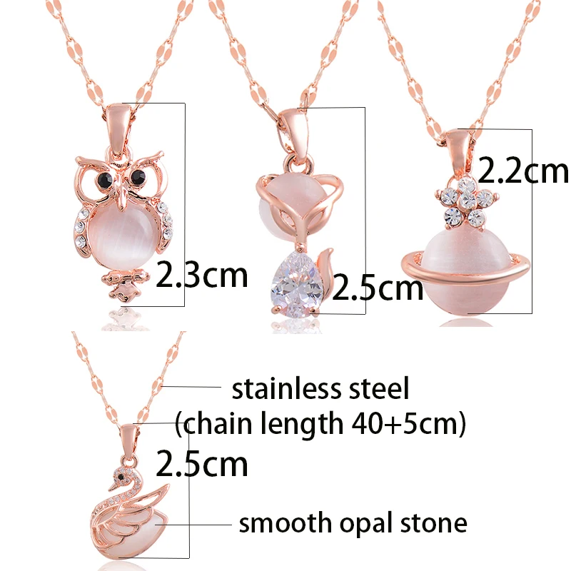 SINLEERY Fashion Rose Gold Color Choker Fox Owl Chains Stainless Steel Necklace For Women jewelry accessories XL947 SSK images - 6