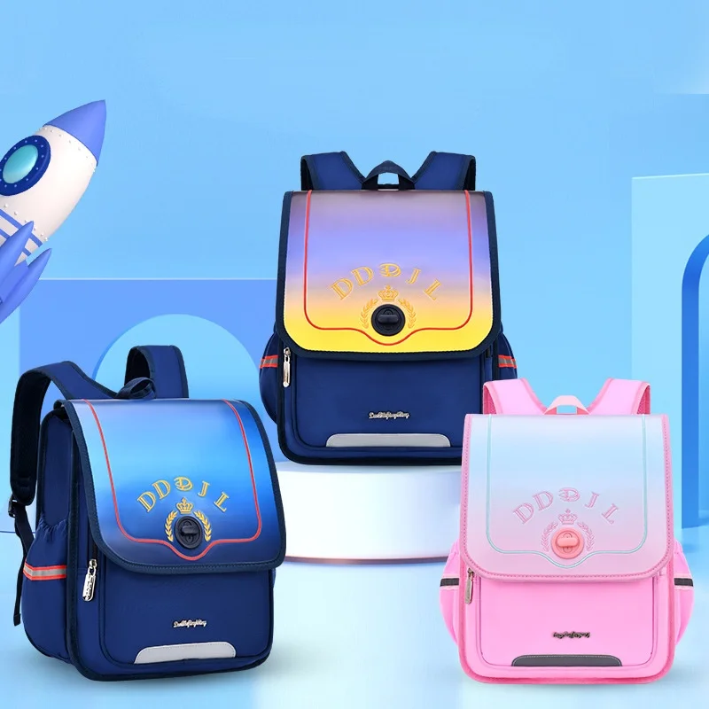 Primary School Students Grade 1-4 Gradient Color Backpacks for Girl Boy 2022 New Children Fashion Large Capacity Schoolbags Hot
