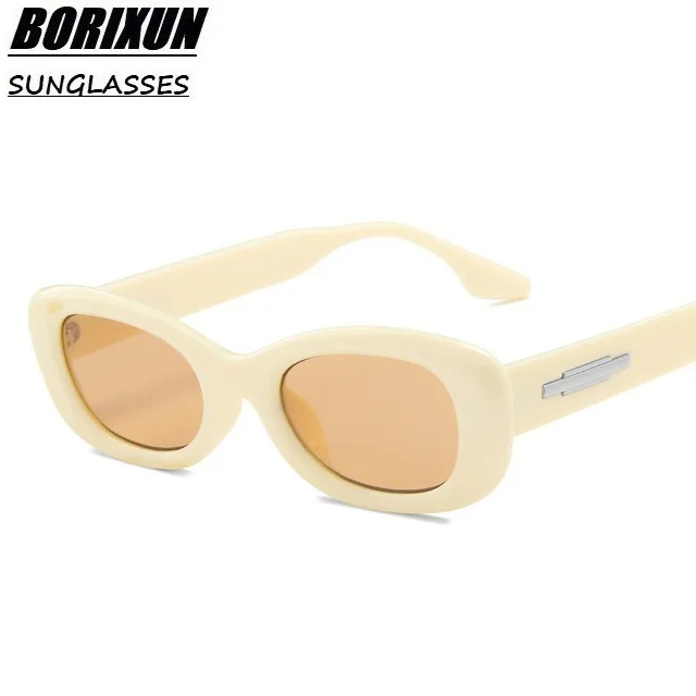 Fashion 2023 Kurt Cobain Glasses White Oval Clout Goggles Sunglasses Rapper Shades Fancy Glasses for Men Women oculos UV400 Top