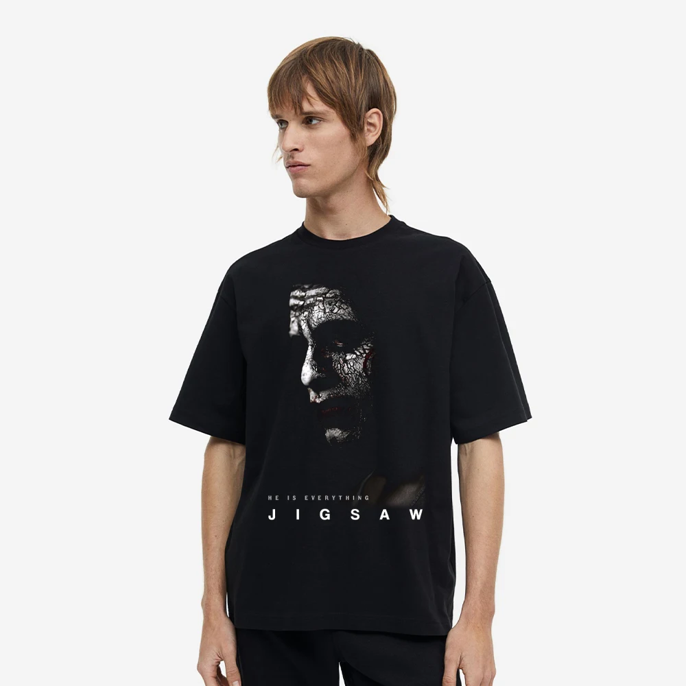 

Boutique Breathable Sweat Absorbing Cotton T-shirt New vintage Portrait Black Harajuku Print 100% Cotton Men's Large SizeT-shirt