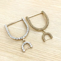 a pair of metal d shape buckles fashion rhinestone clip clasp for diy shoes bag garment hardware decoration accessories 3 styles