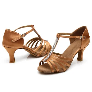 Latin Dance Shoes For Women/Girls Ladies Ballroom Cha Cha Tango Dance Shoes with Rhinestone 5/7cm He in Pakistan
