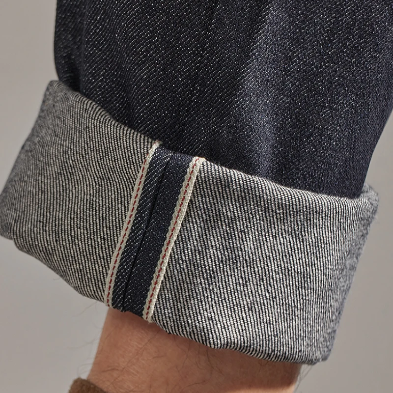 Red ear denim jeans men's AMI Kaji heavy Harajuku style retro primary color original cloth cattle cowboy pants