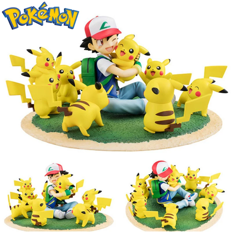 

Pokemon Ash Ketchum Pikachu Anime Figure Garage Kits Ornament Toys Doll Gift PVC Manga Statue Action Figurine Collectible Model