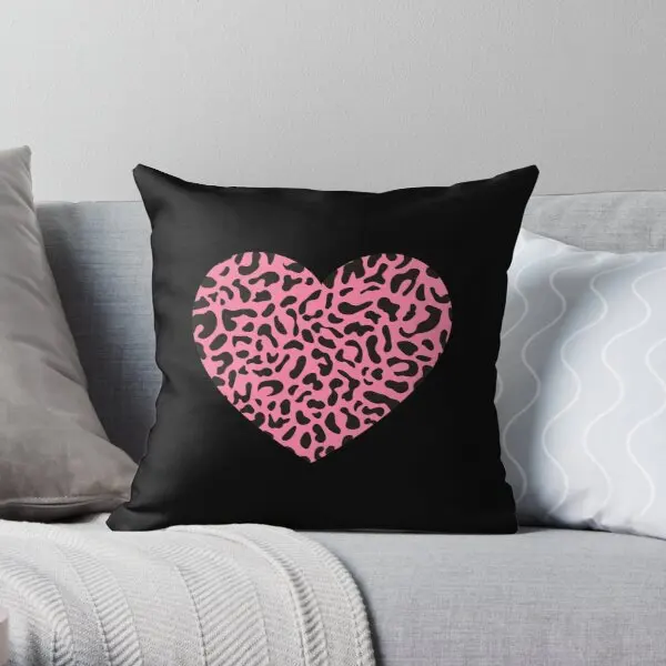 

Квадратные подушки в розовом цвете с леопардовым принтом