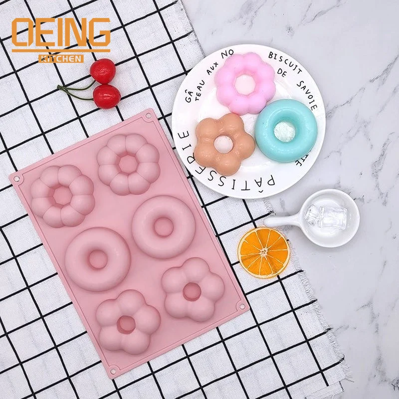 

6 Cavity Flower Silicone Donuts Cake Mold DIY Jelly Biscuit Candy Pastry Chocolate Molds Fondant Cake Decorating Tools
