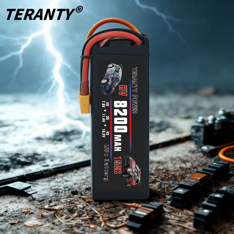 Фото Аккумулятор TERANTY 4S LiPo 14.8V/15.2V 45-150C 8200mAh с разъемом XT60 для радиоуправляемых машин, грузовиков, траков и хобби-моделей. №1