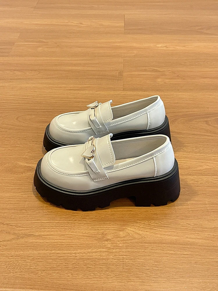 

Женские туфли дерби, лоферы с мехом, осенняя женская обувь, Повседневные кроссовки с круглым носком, универсальные, в британском стиле, кроссовки на платформе