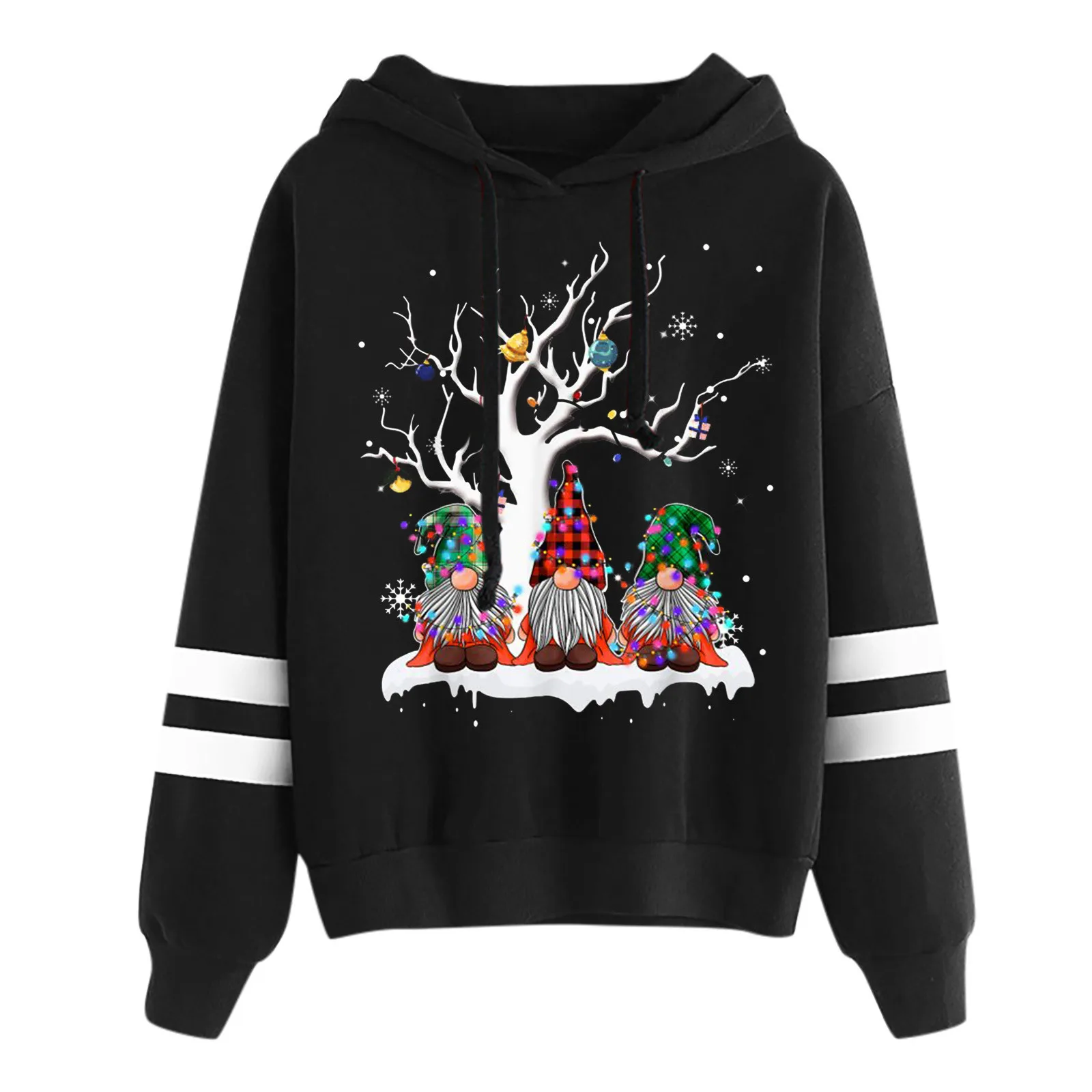 

Womens Hoodies Christmas Santa Claus Cartoon Print Sweatshirts Graphic Harajuku Oversize Warm Hooded Tops Pullovers Tracksuits