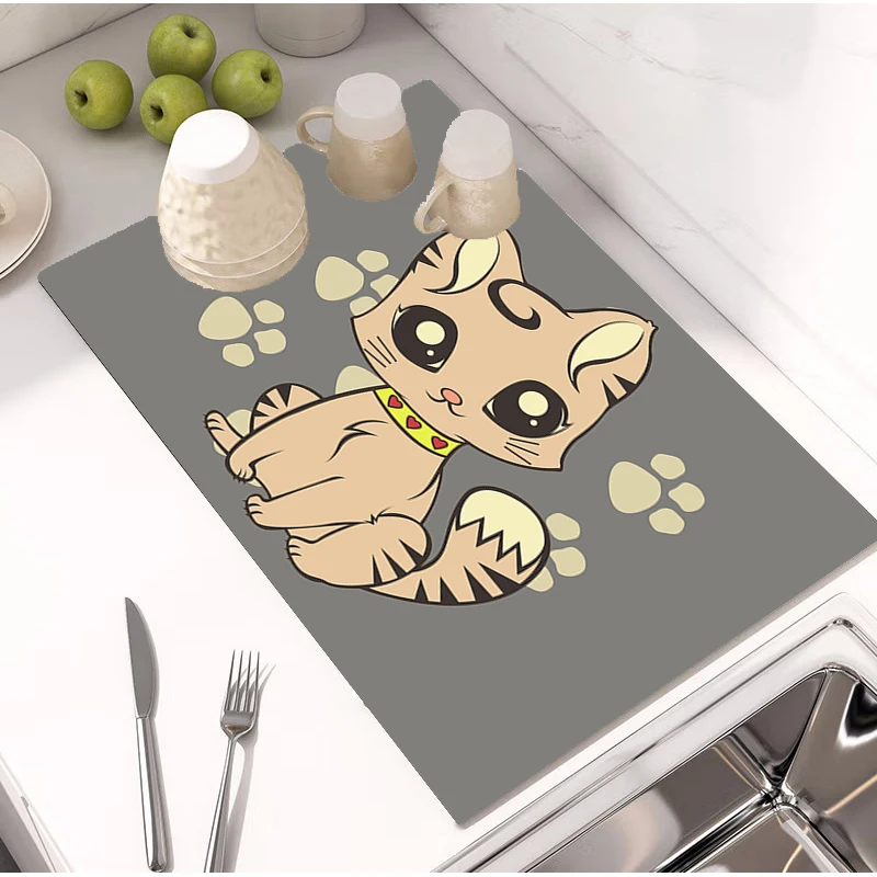 

Home Decoration Diatom Ooze Simple Service Plate Rug Mats Diatomaceous Earth Mat Dish Mat Drying Carpet Kitchen Textile Garden